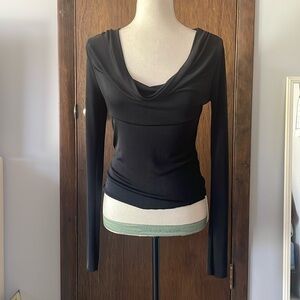 Black Free People Long Sleeve Stretchy Shirt M